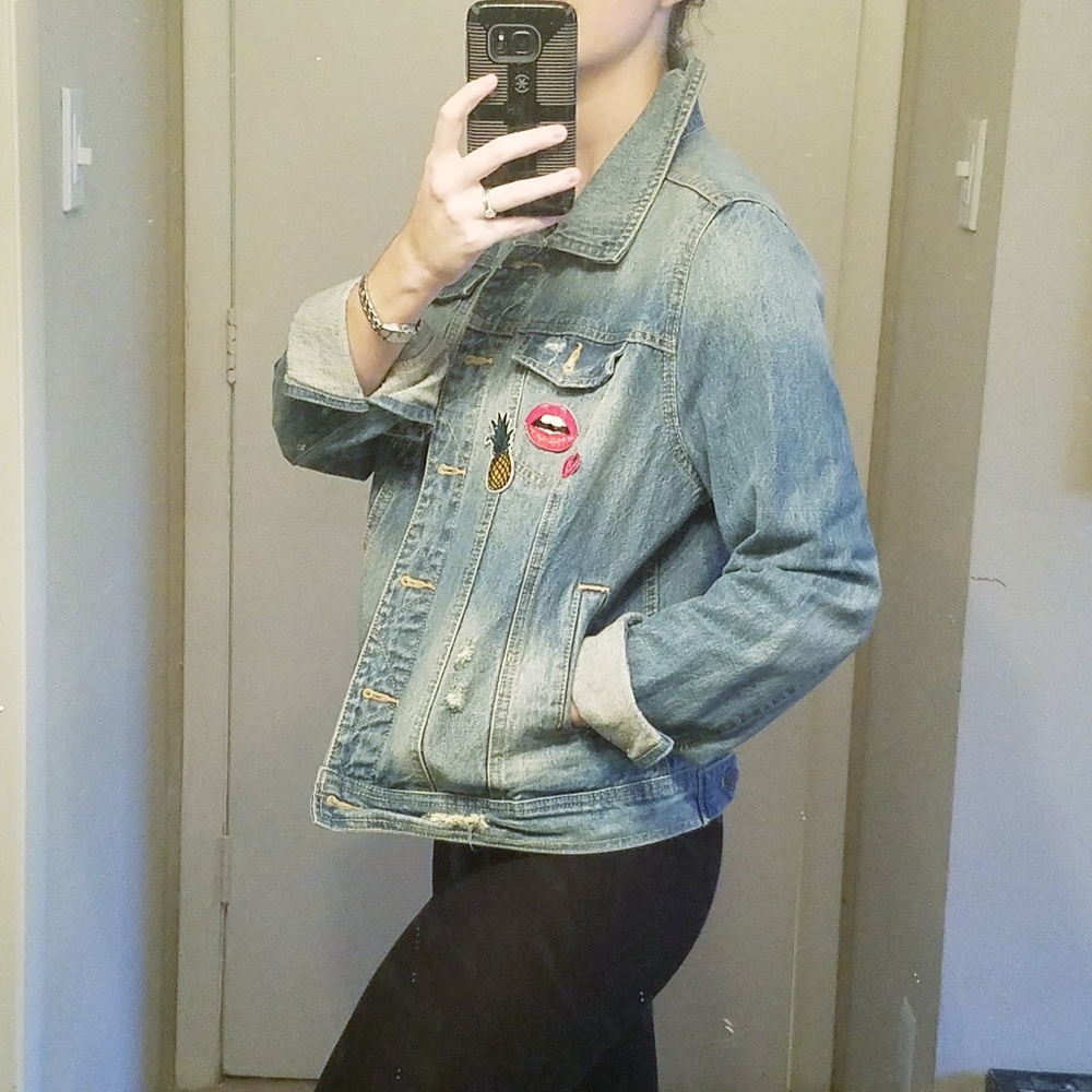 Patched Denim Jacket